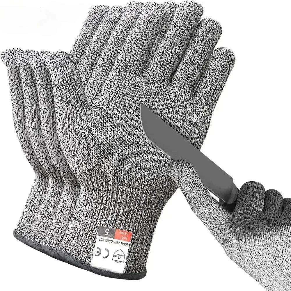 Grade 5 Cut Resistant Gloves Kitchen HPPE Scratch Resistant Glass Cutting Safety Protection for Gardeners Amagi