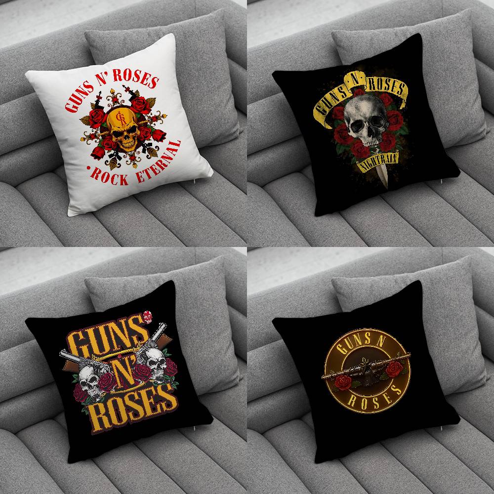 Band GGuns N Roses Print Pattern Sofa Cushion Cover Pillowcase Home Party Car Bedding