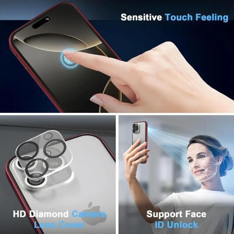 Metal Magnetic Privacy Phone Case For Iphone 17 16 15 14 13 12 11 Pro Max Plus XS 8 7 Anti-Peep Tempered Glass Lens Protection