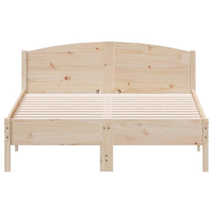 VidaXL Cadre de lit avec tête de lit 140x190 cm bois de pin massif 842602