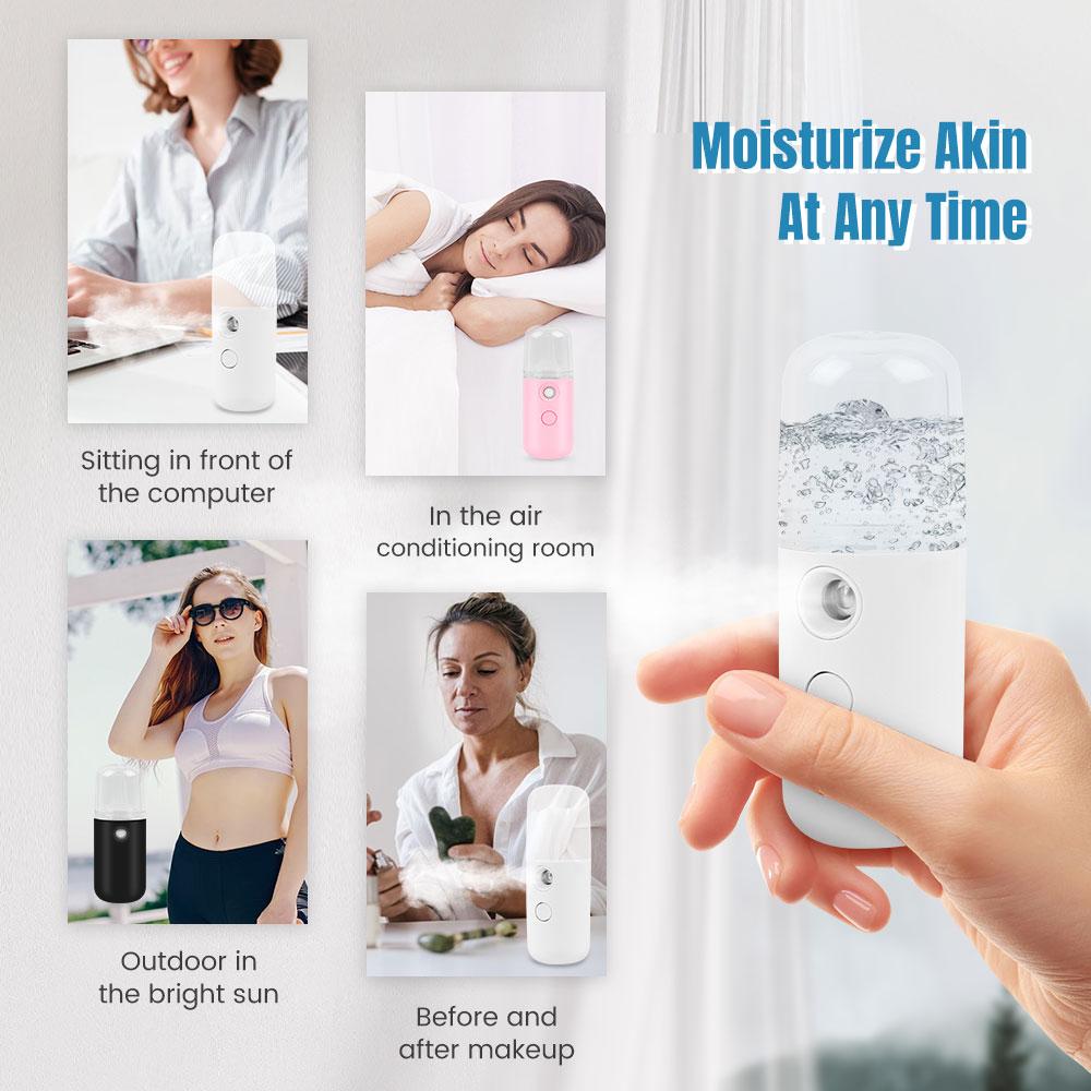 Mini Face Steamer Nano Facial Mister Hydrating Handy Handheld Usb Rechargeable Mini Facial Steamer For Eyelash Extensions Skin