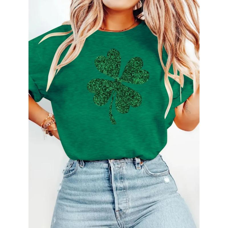 Women's Round-neck Fashionable Top T-shirt with Loose Short Sleeves