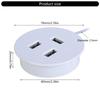 3 Port USB Desk Grommet Hole Round Desktop Charging Station USB Embedded Power Adapter Charging Cable Connector