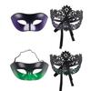 2 Part Set Elegant Half Face Pretend Disguises Thin Plastic For Halloween Parties & Celebratory Gatherings