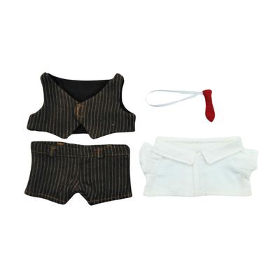 COZENTA Puppen Plüschtier Kleiderset: Hemd, Hose, Weste, Krawatte - Niedlich, 20cm (Braun)