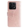For Xiaomi 14T Wallet Case Floral Butterfly Imprinted Leather Phone Cover Stand