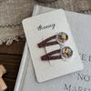 Cartoon Embroidery Children's Hairpin Cute Mushroom Girl Bangs Side Clip Hairpin Hair Clip Kids Hair Accessories Headwear