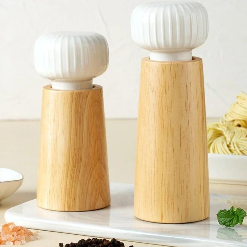 Manual Salt and Pepper Grinders Adjustable Coarseness with Ceramic Core Black Pepper Mill Seasoning Bottle for Kitchen Supplies