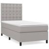 Box Spring Bed with Mattress Light Grey 80 x 200 cm Fabric