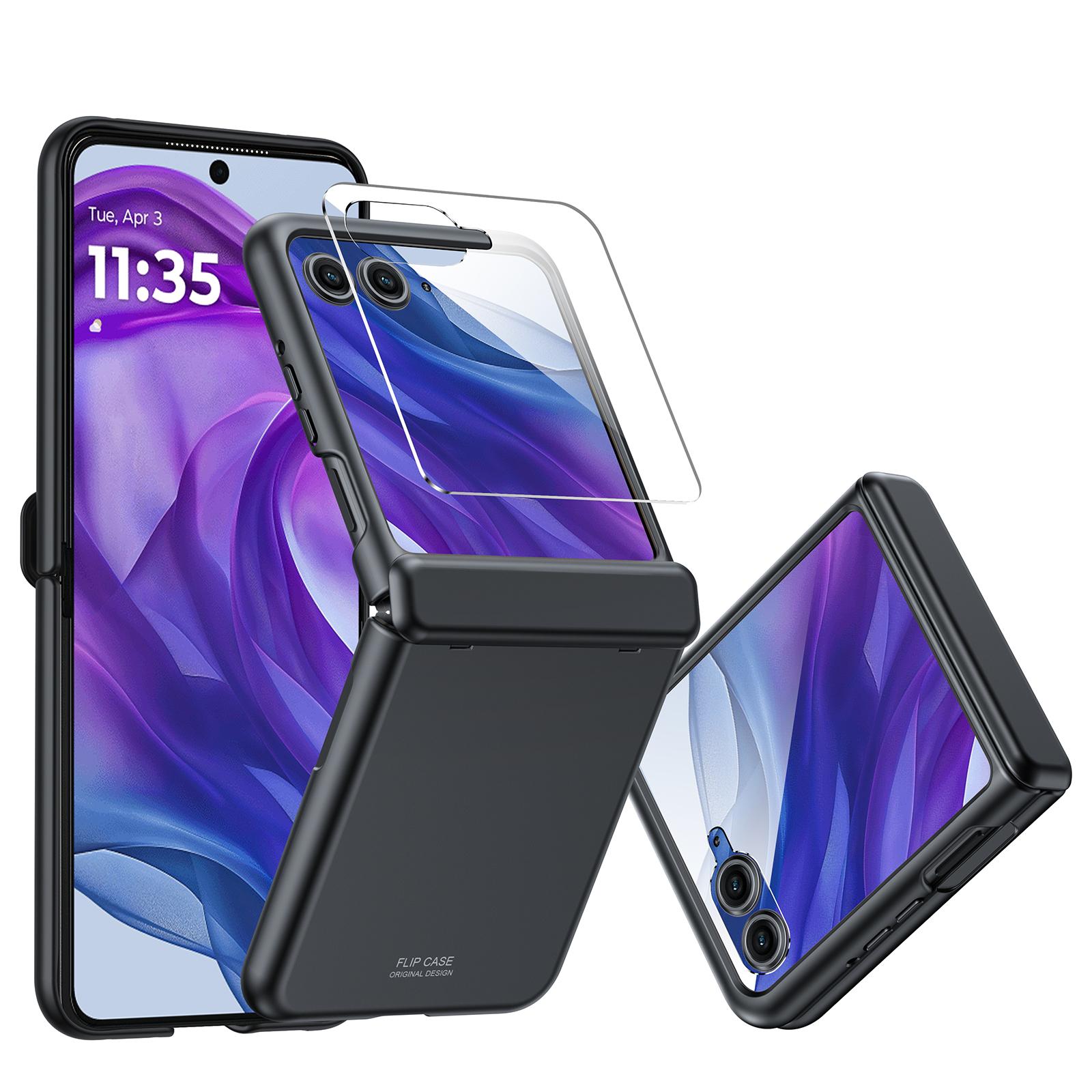

для Motorola Razr 50 Ultra 2024 С защитой шарнира, Защитное стекло для экрана, Прочный противоударный чехол для всего корпуса с защитой от царапин - Зеленый чёрный