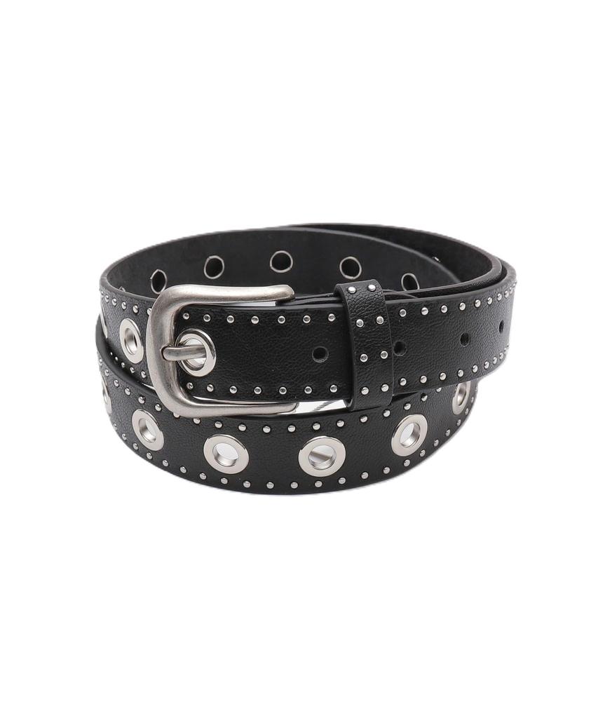 WEGO Large Studded Eyelet Black Women's Belt,