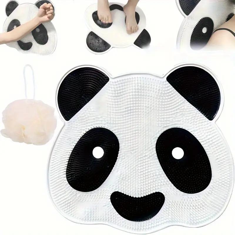 Almohadilla de masaje de silicona con forma de panda para baño, antideslizante, para frotar la espalda, instrumento divino para lavar los pies, piel muerta, almohadilla para el suelo de la ducha