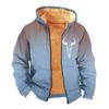 Men's Print Long Sleeve Pocket Coat Fashion Plus Velvet Overcoat