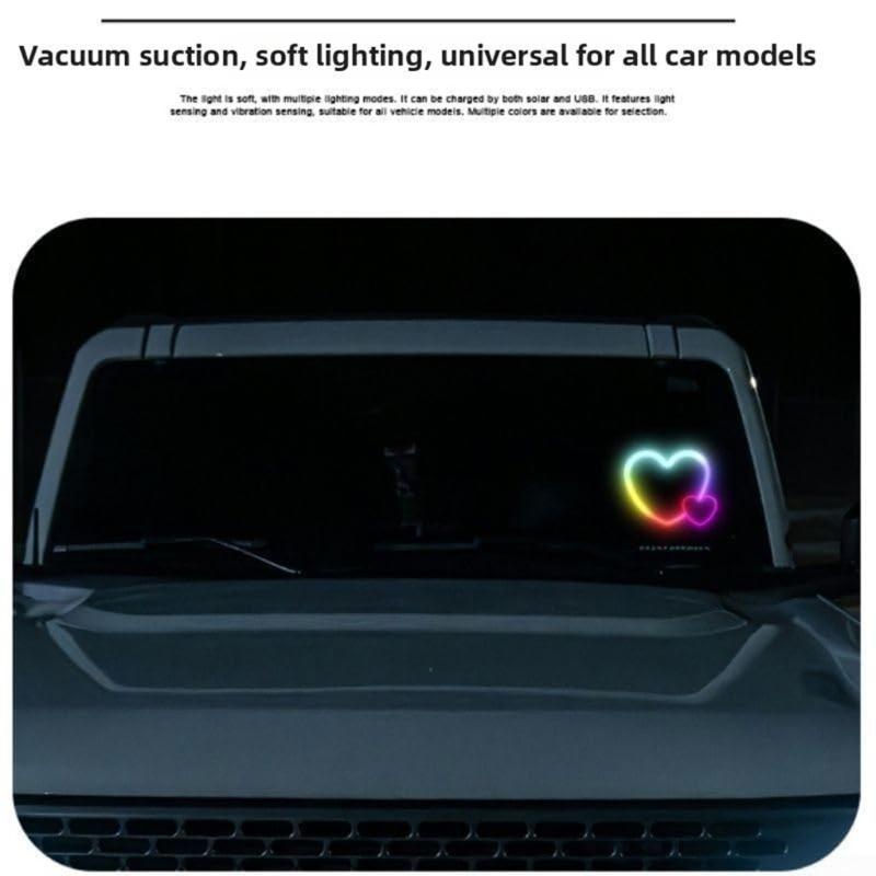 Dashboard Mounted Solar Powered Car Light Including Heart Shaped LED And Multiple Lighting Mode For Easy Use