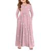 Girls' Maxi Dress - Long Sleeve Pocket Dress