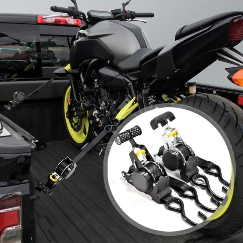 Retractable Ratchet Strap Heavy Duty Ratchet Strap Self Retractable Tie Down Strap for Motorcycle Truck Trailer Cargo