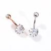 Fashion Heart Shape Sexy Belly Button Rings Belly Piercing Zircon Body Jewelry Navel Piercing Rings