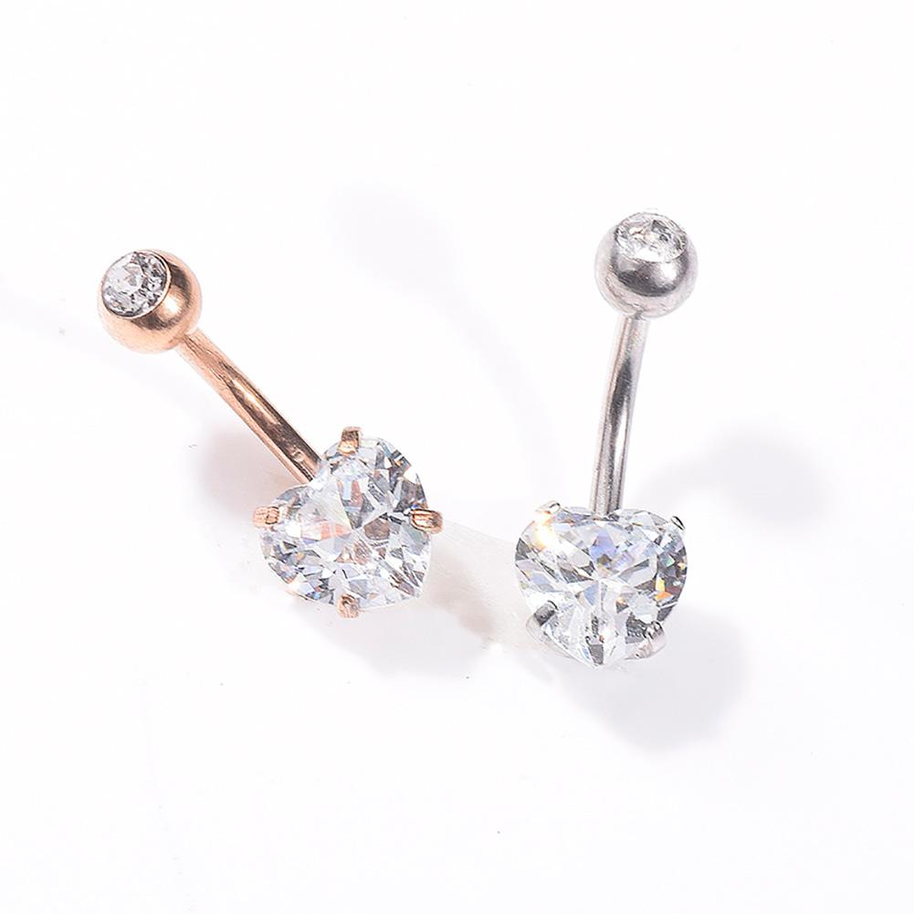 Fashion Heart Shape Sexy Belly Button Rings Belly Piercing Zircon Body Jewelry Navel Piercing Rings
