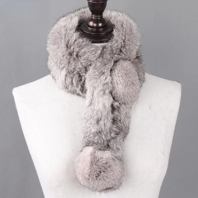 Hot Sale Women Winter Real Rabbit Fur Scarf Lady Warm Rabbit Fur Scarves Knit Natural Real Rabbit Fur Ring Casual Muffler