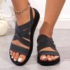Fashion Elastic Cross Strap Casual Sandals for Women Summer 2025 Lightweight Non Slip Beach Shoes Woman Comfort Slip On Wedge Sandalias