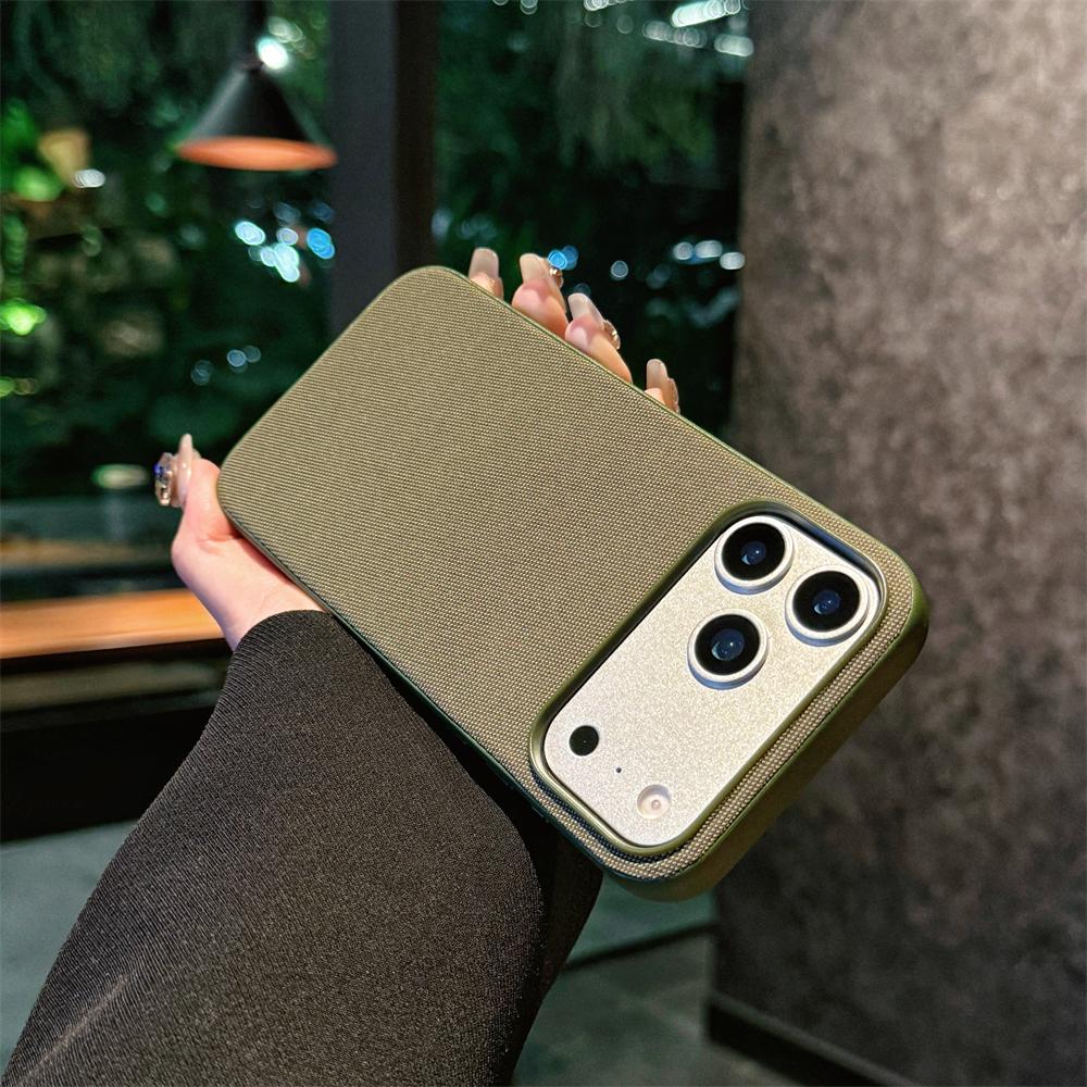 Business Matte Leather Texture Nylon Fabric Magnetic Case For iPhone 17 Pro Max For Magsafe Wireless Charging Shockproof Cover