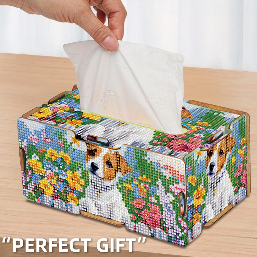 Diamond Painting Tissue Box Kits Diamond Painting Box DIY Diamond Desk Decorative Tissue Box for Living Room Bedroom Bathroom