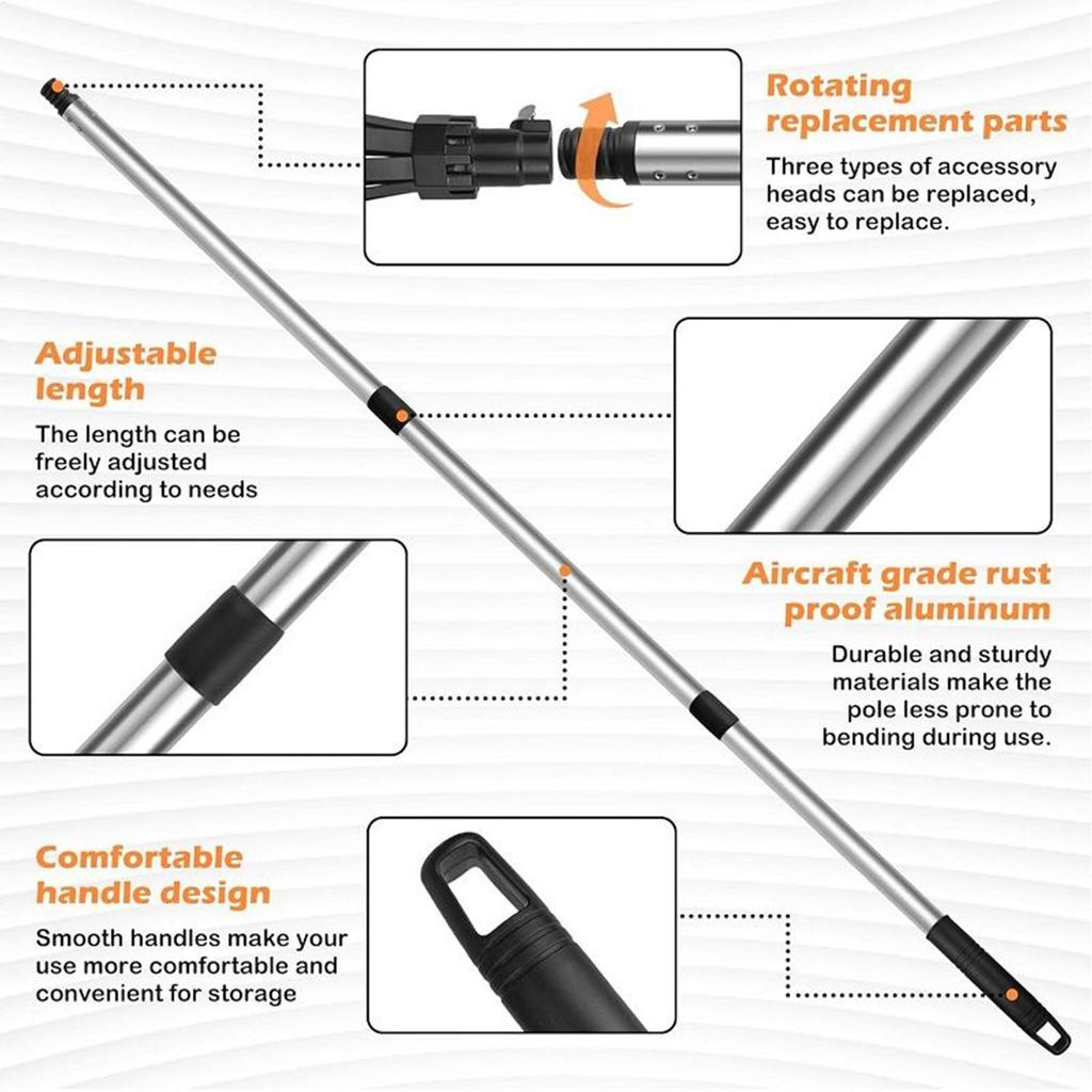 Light Bulb Changer Pole 13ft High-Reach Light Changer Pole Bulb Changing Artifact With Basket Suction Cup Extractor Pole For
