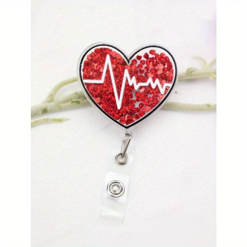 Urocze Brokatowe Cekiny Kreskówkowy Pudełko na Leki Igła Probówka Pigułka Strój Pielęgniarki Stetoskop Kształt Akrylowy Brelok Wysuwany Z Klipsem Identyfikator Odznaka