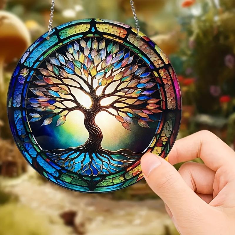 Tree of Life Hanging Decoration Hanging Pendant Wind Chime Suncatcher Home Window Ornament Garden Decor Car Interior Decoration