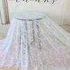 White Lace Wedding Tablecloth & Curtain Fabric - French Country Style Dessert Table Skirt & Photo Background Gauze.
