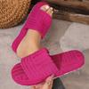 Fashion Women Slippers New Fashionable Minimalist One Word Shoes for Women Indoor and Home Couples Slides Women Open Toe Cotton Slippers