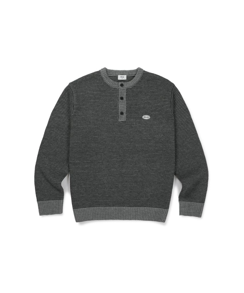 MMLG Breezy Henley Neck Knit (Charcoal)