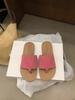 Soft leather version~ retro one-word slippers for women to wear 2025 summer new Mori casual niche flat toe drag