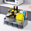 Large Capacity Countertop Spice Jar and Rack Set Plastic Condiment Box Sugar Salt Jar  for Home
