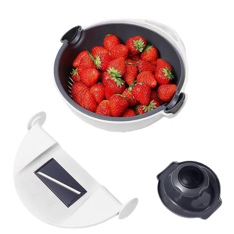 Multifunctional Double-Layer Kitchen Grater: Potato Shredder, Vegetable Washer & Cutter, Slicer Basket