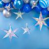3D Neon Lights Five-pointed Star Pull Flower Pendant Christmas Decorations Home Decorations Fake Star Pendants Party Supplies