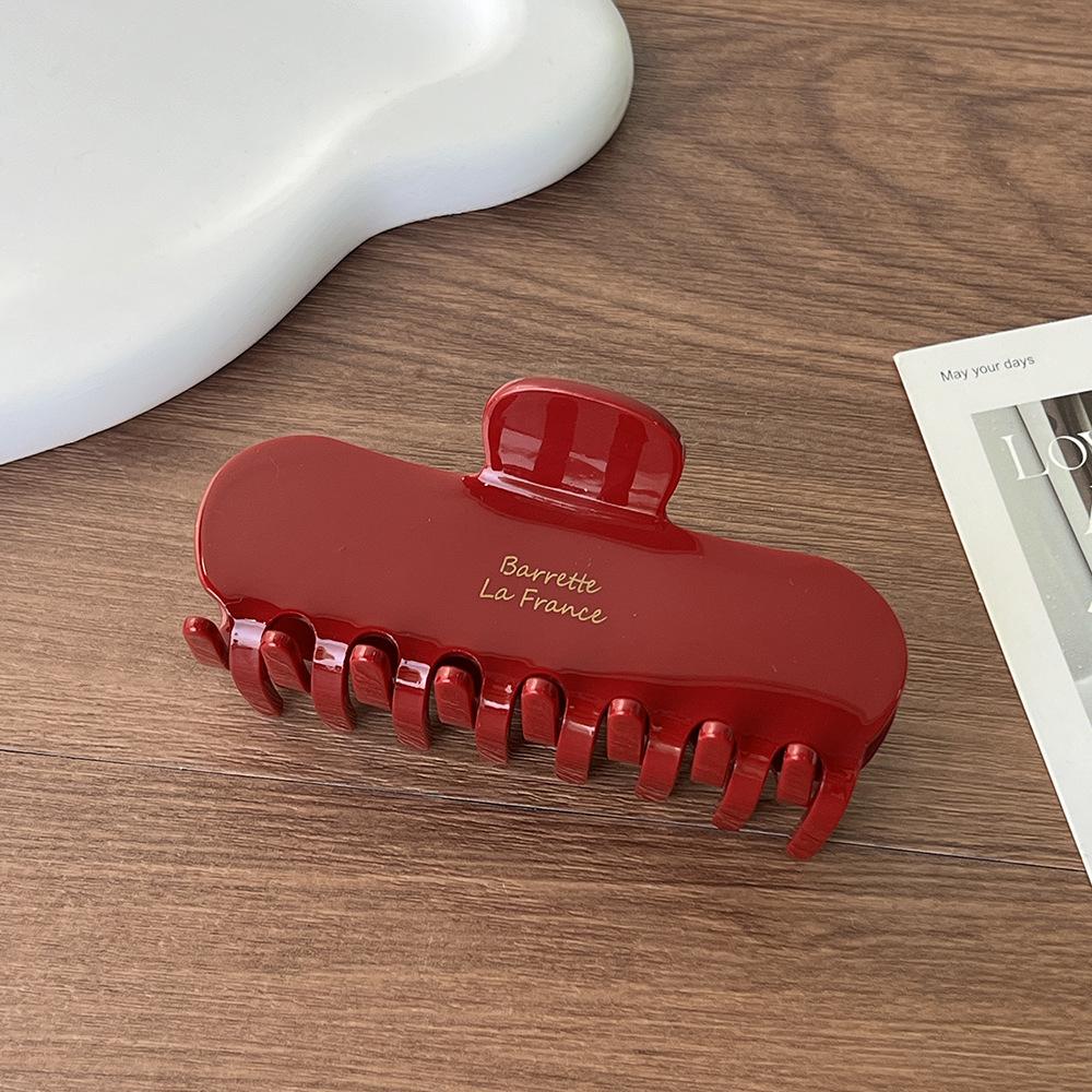 1pc Korean gold standard rectangular grip clip square retro tortoiseshell color hair clip shark clip at the back of the head