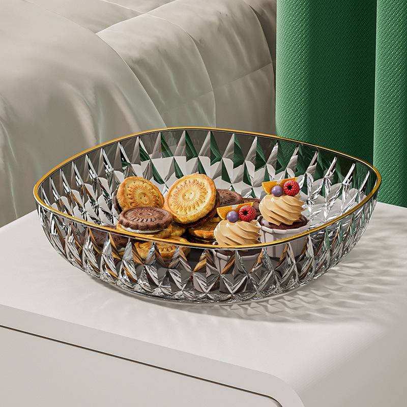 Fruit Plate Living Room Household Coffee Table Fruit Plate High-End Light Luxury Front Desk Candy Plate Placed Decorative Fruit Plate