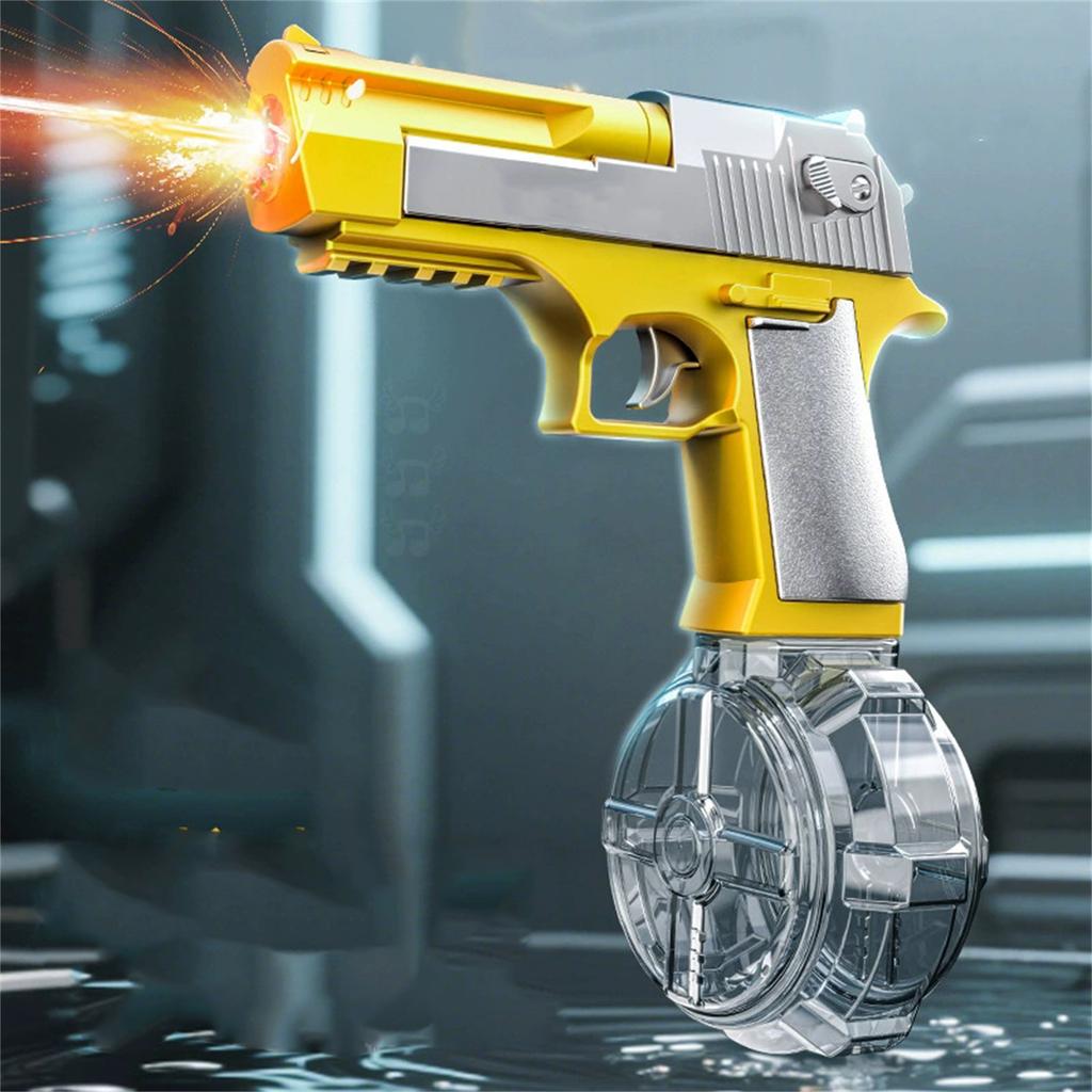 Electric Water Gun Toy for Kids and Adults Summer Outdoor Pool Beach Backyard Water Fight Game Essential Water Blaster with Drum Magazine
