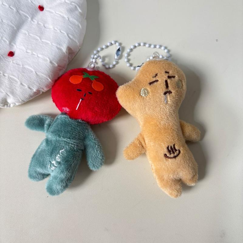 Cute Funny Tomato Coffee Colored Notch Little Plush Doll Pendant Bag Hangings Decoration Gift