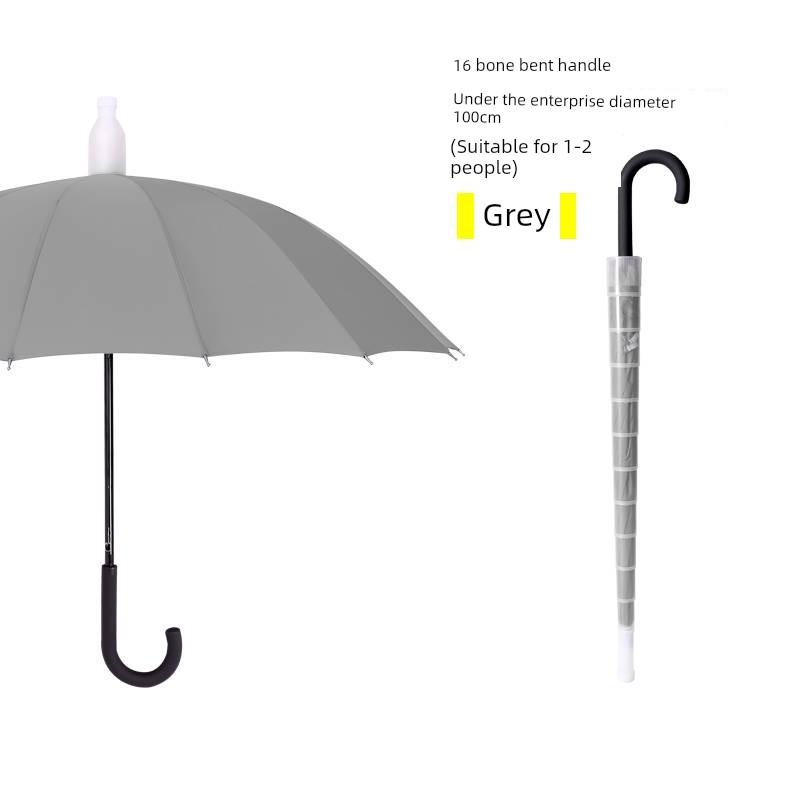 Waterproof Umbrella for Men and Women, Double Automatic Large Car-Mounted 16-Rib Long Handle Umbrella, Oversized Black Umbrella for Men and Women