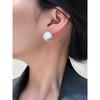 S925 Silver Needle European and American Niche Design Brushed Metal Ball High-End Earrings Ins Minimalist Style Simple Earrings for Women
