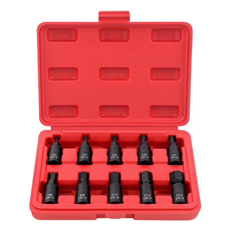 

Chrome Vanadium Alloy Steel Hexagonal Socket Set Tool Socket Head Applicable to Manual Wrench S2 Blackened Box Hexagon Bit