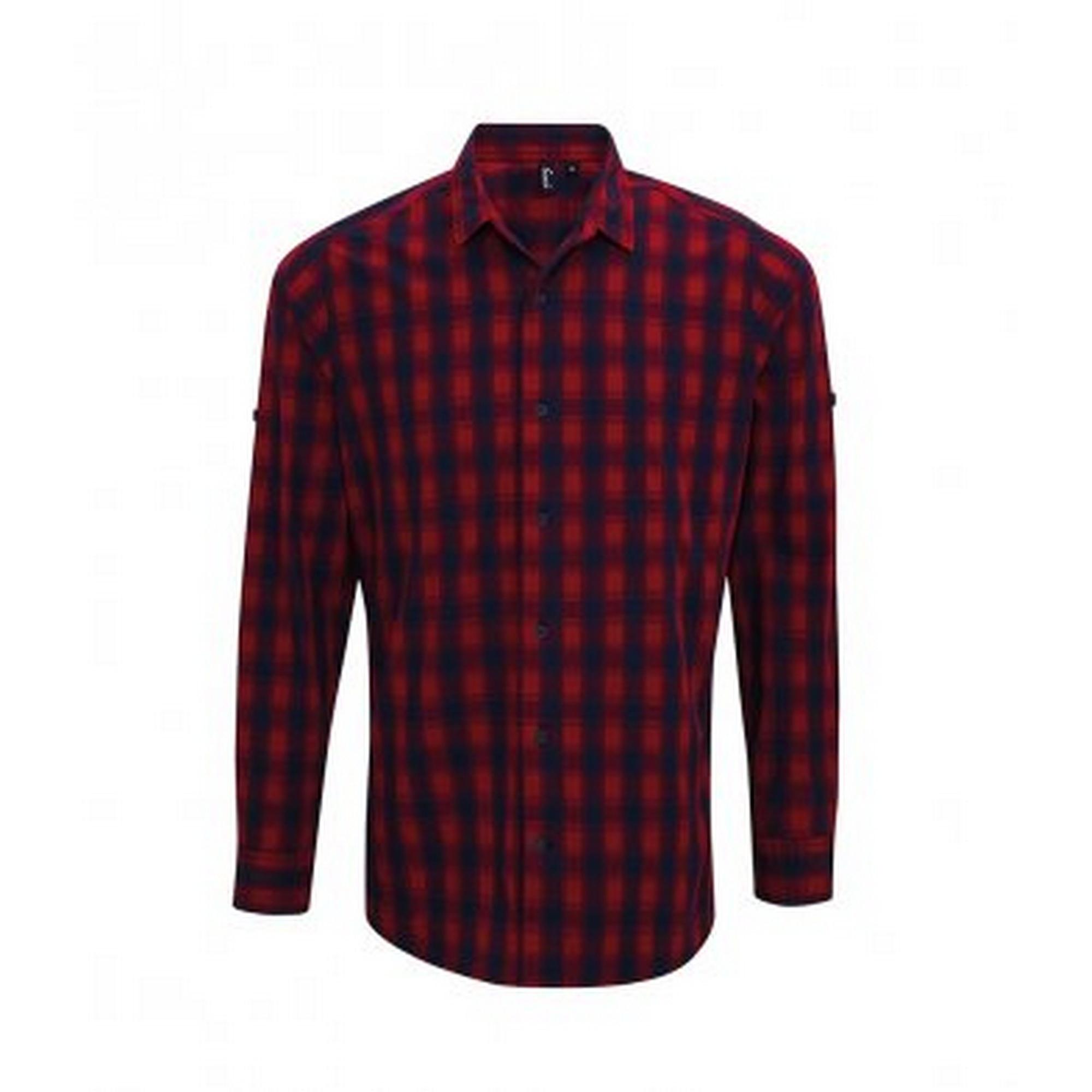 Premier Camisa de manga larga a cuadros Mulligan para hombre XXL azul oscuro/rojo