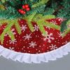 WTEMPO Christmas Tree Skirt Printed Xmas Tree Skirt Winter Christmas Tree Mat for Home Party Holiday Indoor Outdoor Activity Decorations