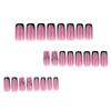 Black French False Nails With Bowknot Design 24 Pieces Resin Comfortable Fit For Women