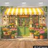 2D Bright Florist Shop with "OPEN" Sign Photography Background