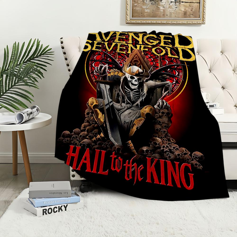 Blanket Flannel Warm Comfort Soft Avenged Sevenfold Plush Rock for Sofa Band Living Room Office Bedroom Travel