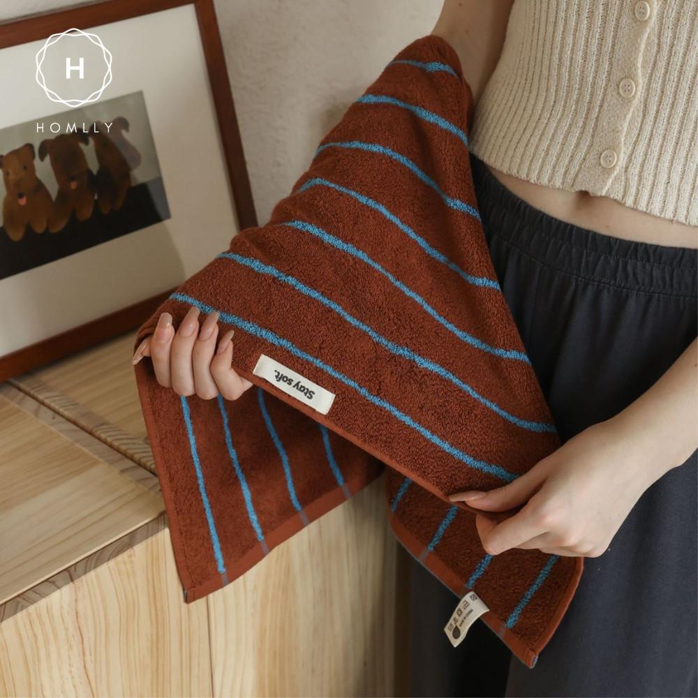 HOMLLY Edo Classic Stripe Face Bath Luxury Pure Cotton Towel