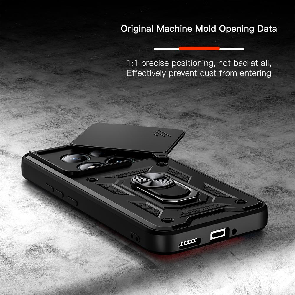 KEYSION Shockproof Case for Redmi Note 15 Pro 4G 15 Pro+ 5G Slide Camera Lens Protection Ring Stand Phone Cover for Redmi Note15